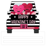 Happy Valentine's Day Hearts Truck Wreath Sign, Wreath Rail