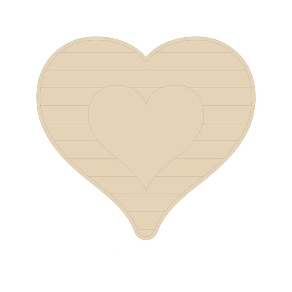 Heart with Stripes Cutout