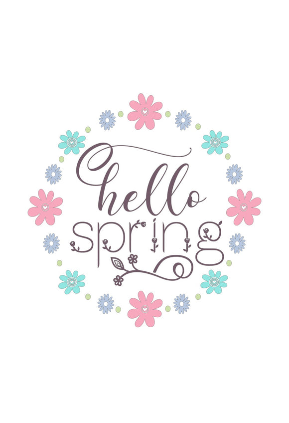 Hello Spring Flower wreath - Wreath Sign