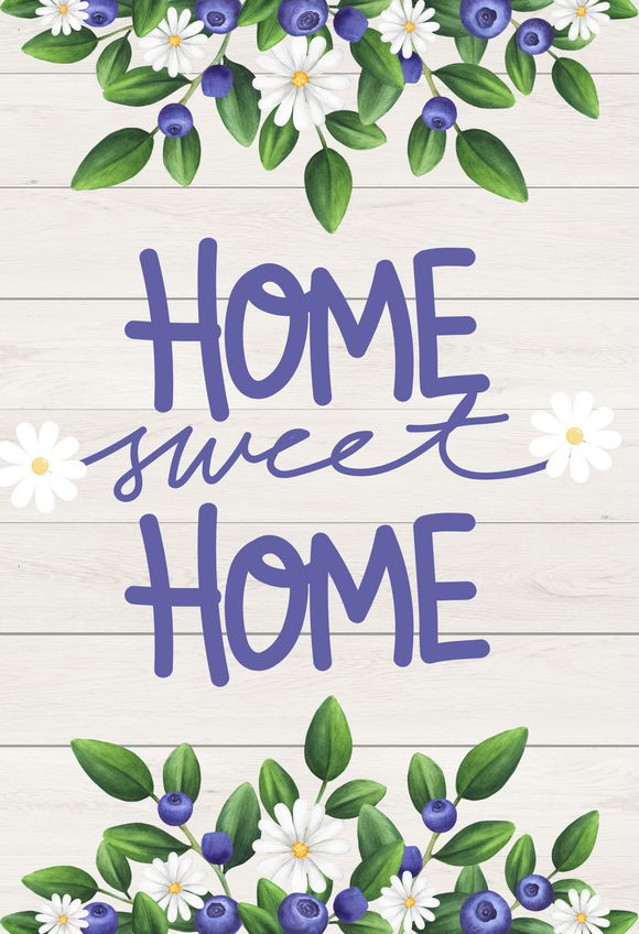 Home Sweet Home blueberry rectangle, Wreath Sign