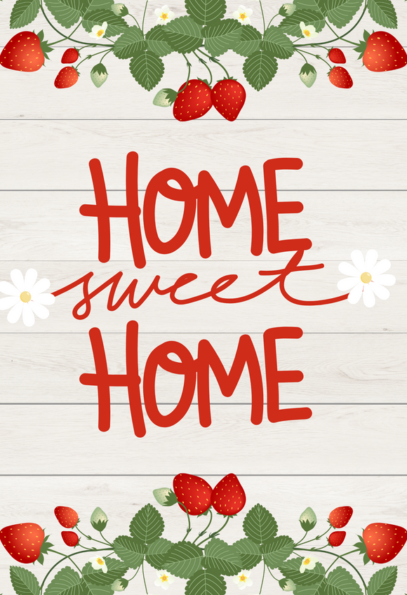 Home Sweet Home strawberry rectangle, Wreath Sign
