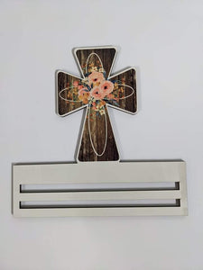 Rustic Cross Printed Wreath Rail