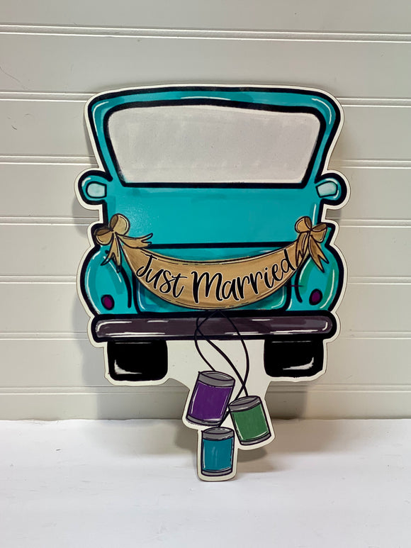 Just Married Truck - Wreath Sign