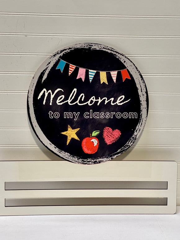 Chalkboard Welcome to Our Classroom Printed Rail