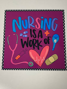 Nursing - 10" Square Wreath Sign