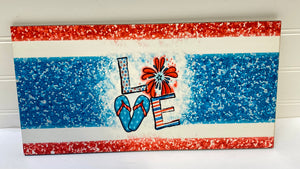 Patriotic LOVE 12" Printed Wreath Attachment
