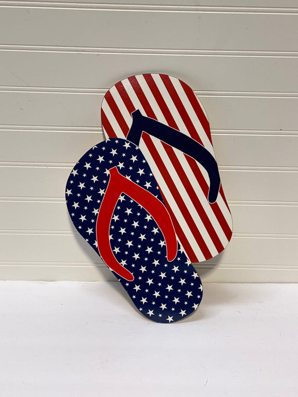 Patriotic Flip Flops - Wreath Sign
