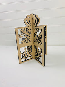 3D Standing Christmas Present - Snowflake style 2