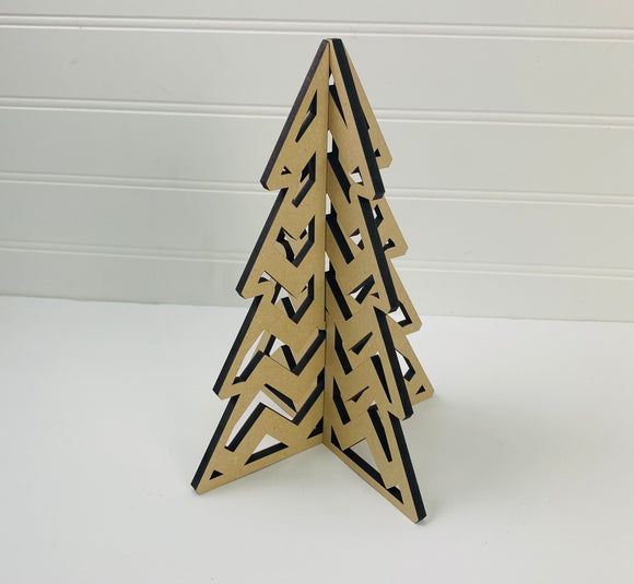 3D Standing Christmas Tree - Chevron
