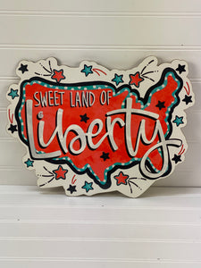 USA Sweet Land of Liberty - Wreath attachment