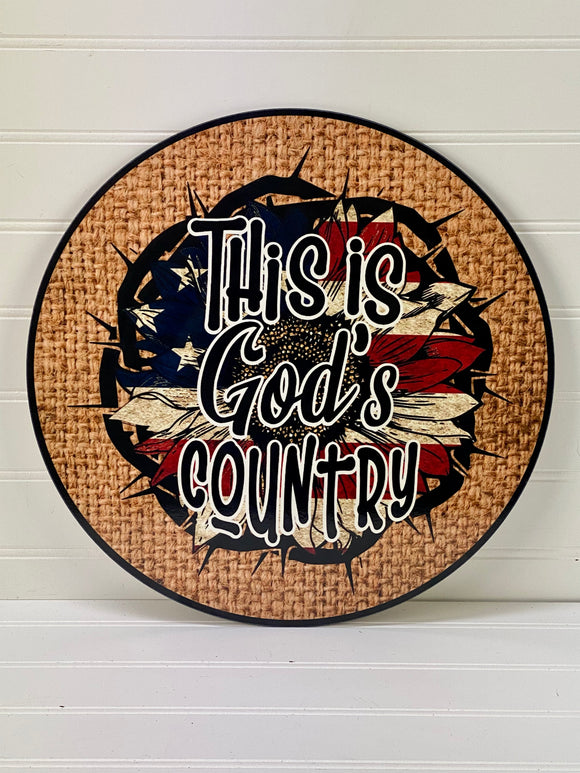 God's Country Patriotic - Wreath Sign