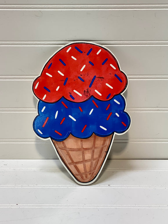 Patriotic Ice Cream Cone - Wreath attachment
