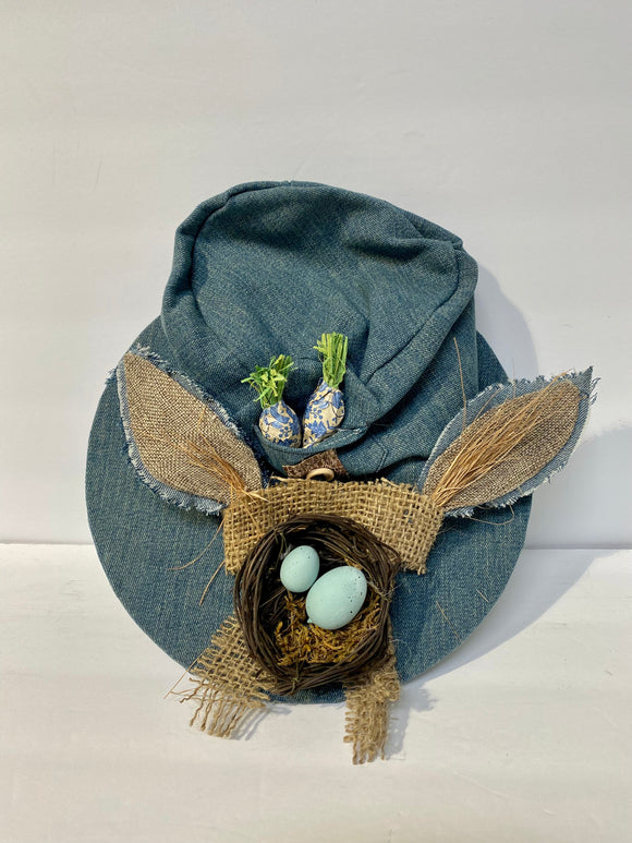 Denim Easter Bunny Hat Attachment