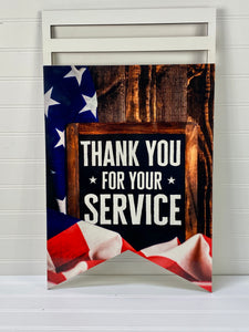 Thank You for Your Service bunting Printed Wreath Rail