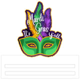 It's Mardi Gras Y'all Mask wreath sign, wreath rail