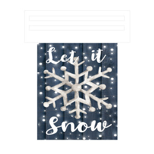 Let It Snow rectangle Printed Wreath Rail