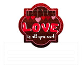 Love Is All You Need Quatrefoil Wreath Sign, Wreath Rail
