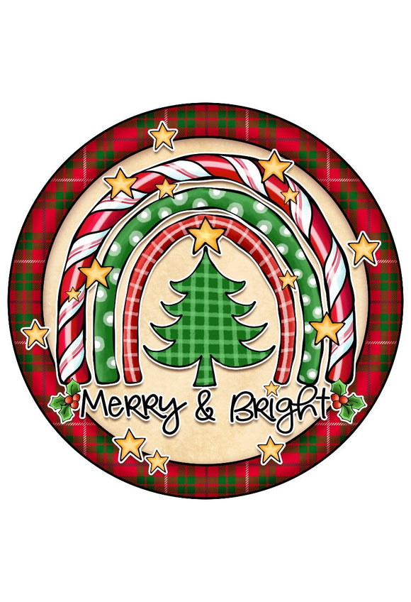 Merry & Bright - Wreath Sign