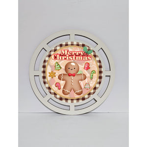 Merry Christmas gingerbread cookie wreath base