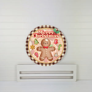 Merry Christmas gingerbread cookie wreath rail