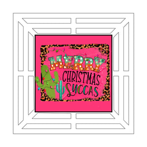 Merry Christmas Succas Square Wreath Rail - 16" Printed