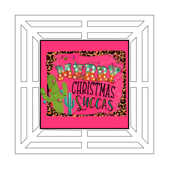 Merry Christmas Succas Square Wreath Rail - 16
