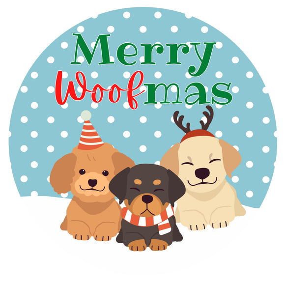 Merry Woofmas wreath sign