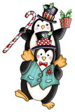 Mr and Mrs Christmas Penguin wreath sign, wreath rail