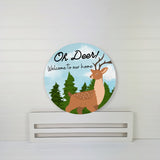 Oh Deer! Welcome To Our Home wreath sign, wreath rail, wreath base