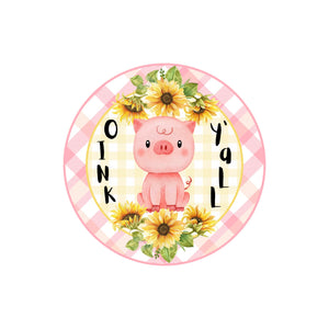 Oink Y'all pig wreath sign