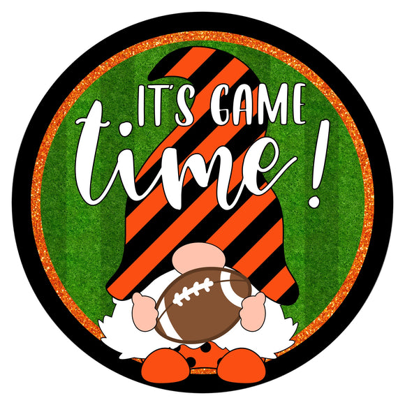 Football It's Game Time- orange and black