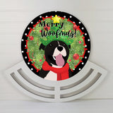 Pitbull Merry Woofmas! wreath sign, wreath rail, wreath base