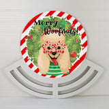 Poodle Merry Woofmas! wreath sign, wreath rail, wreath base