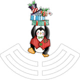 Penguin with Presents wreath sign, wreath rail