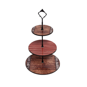 Barnwood Red Tiered Tray set