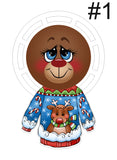 Reindeer with Christmas Sweater wreath rail