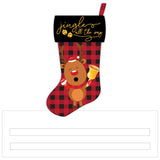 Jingle All The Way Reindeer Stocking wreath sign, wreath rail
