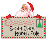Santa Claus Postcard wreath sign, wreath rail