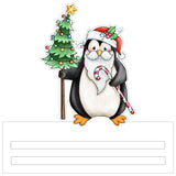 Santa Penguin wreath sign, wreath rail