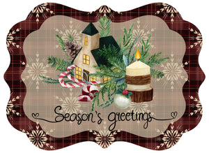 Seasons Greetings Benelux wreath sign, wreath rail