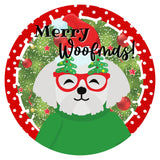 Shih Tzu Merry Woofmas! wreath sign, wreath rail, wreath base