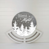 Silent Night wreath sign, wreath rail, wreath base