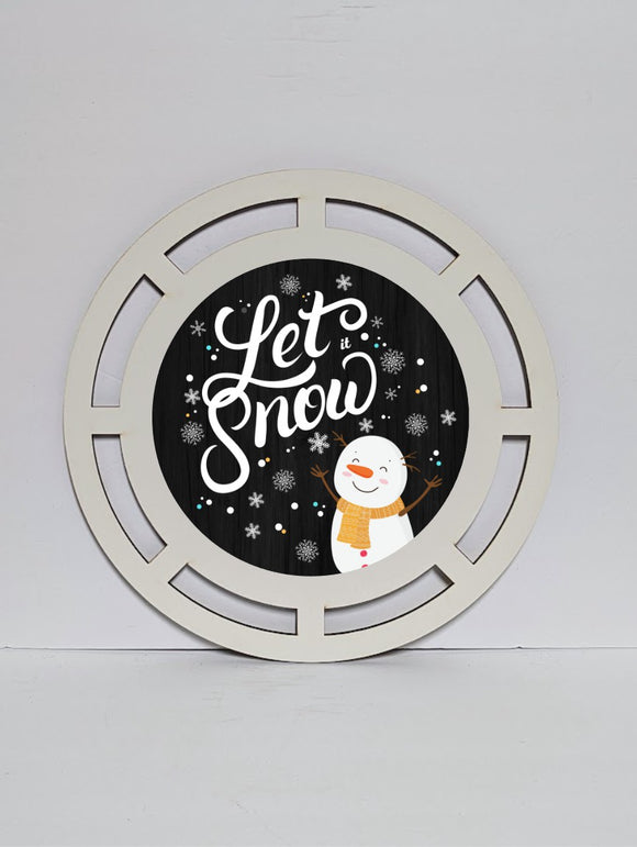 Snowman let it snow wreath base