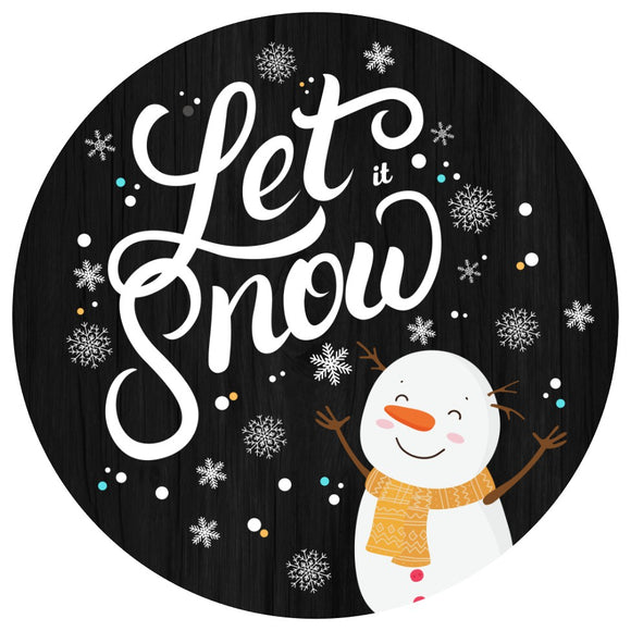 Snowman let it snow wreath sign