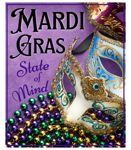 Mardi Gras State of Mind Rectangle Wreath Sign, Wreath Rail