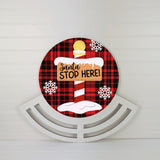 Santa Stop Here! wreath sign, wreath rail, wreath base