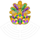 Time to Celebrate Mardi Gras Mask wreath sign, wreath rail