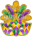 Time to Celebrate Mardi Gras Mask wreath sign, wreath rail