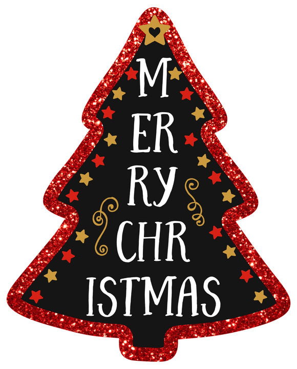 Merry Christmas Tree wreath sign, wreath rail