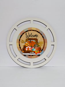 Welcome Fall leopard truck wreath base